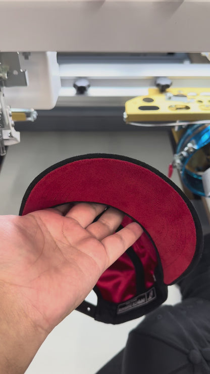Custom Embroidered Suede Bill Satin inside